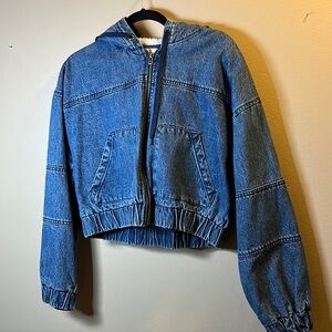 Aeropostale Denim cropped zip up jacket